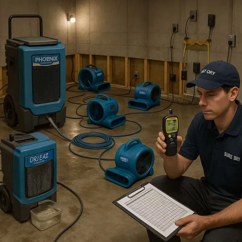 Structural Drying and Dehumidification process in Sharon, MS